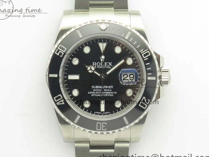 116610 And Best Edition Bracelet Case Submariner 904L SA3135 LN Ceramic Black 1:1 SS DJF 0424